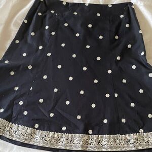 GAP Black Mini Skirt with White Embroidery